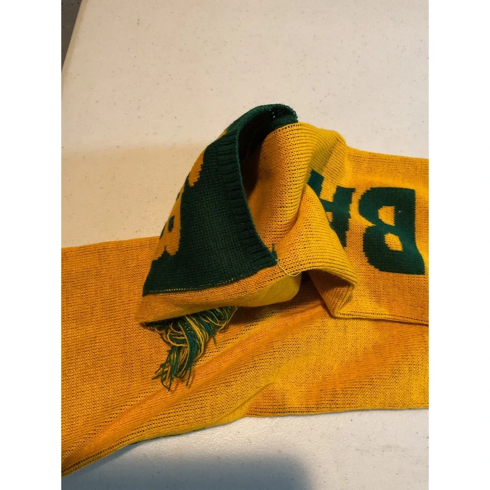 Green Bay Packers GB Football‎ Scarf Knitted Fringed Yellow Green